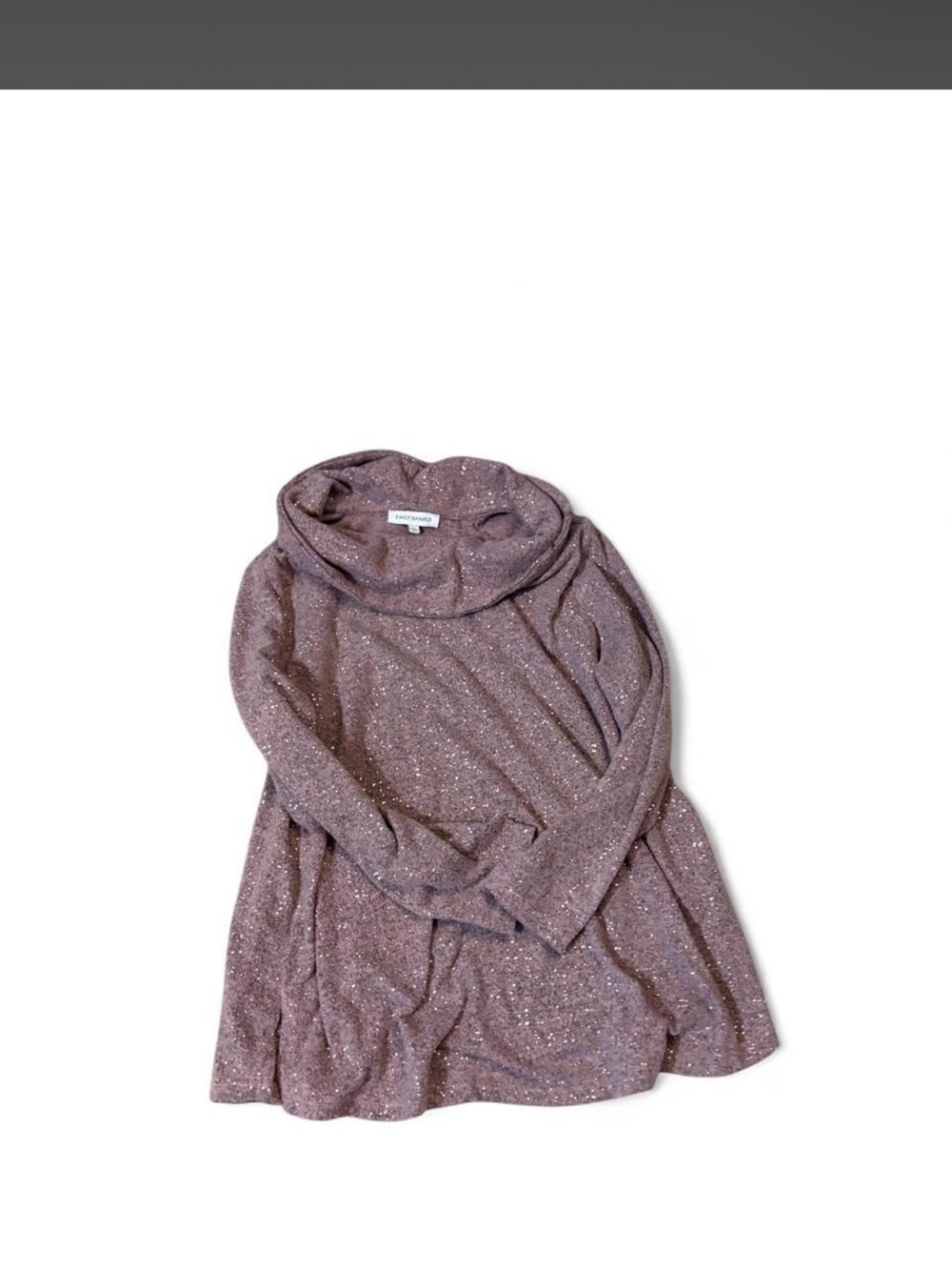 Sparkle Cowl Neck Tunic Sweater - Mauve